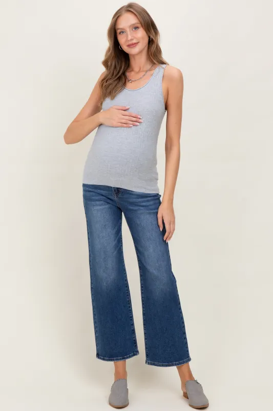 Medium High Rise Ankle Straight Relaxed Maternity Jeans sold by Pinkblush