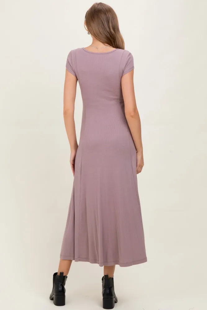 Mauve Button Down Maternity Maxi Dress sold by Pinkblush product image thumbnail 4
