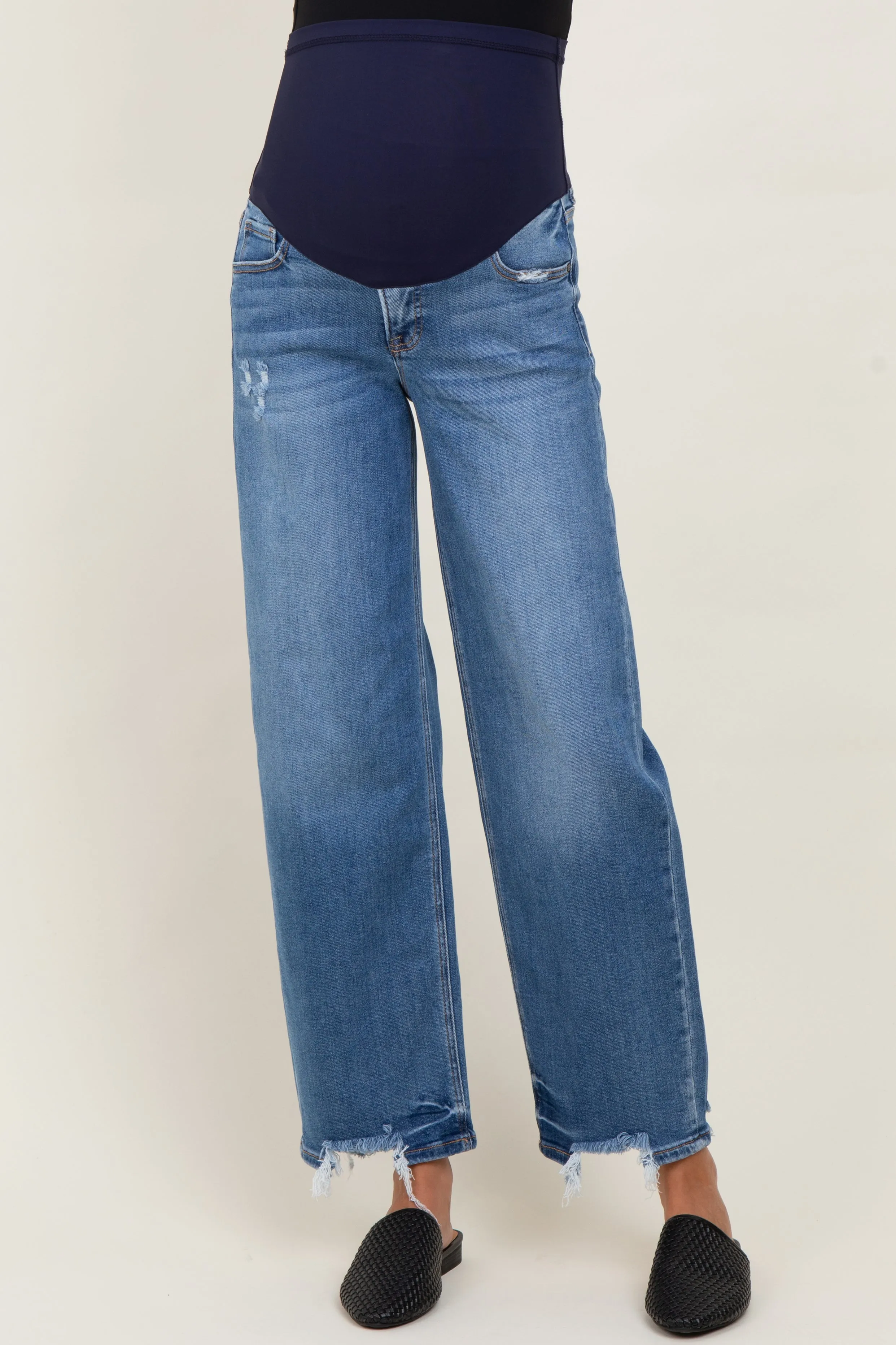 Dark Mid Rise Baggy Maternity Jeans sold by Pinkblush product image thumbnail 2