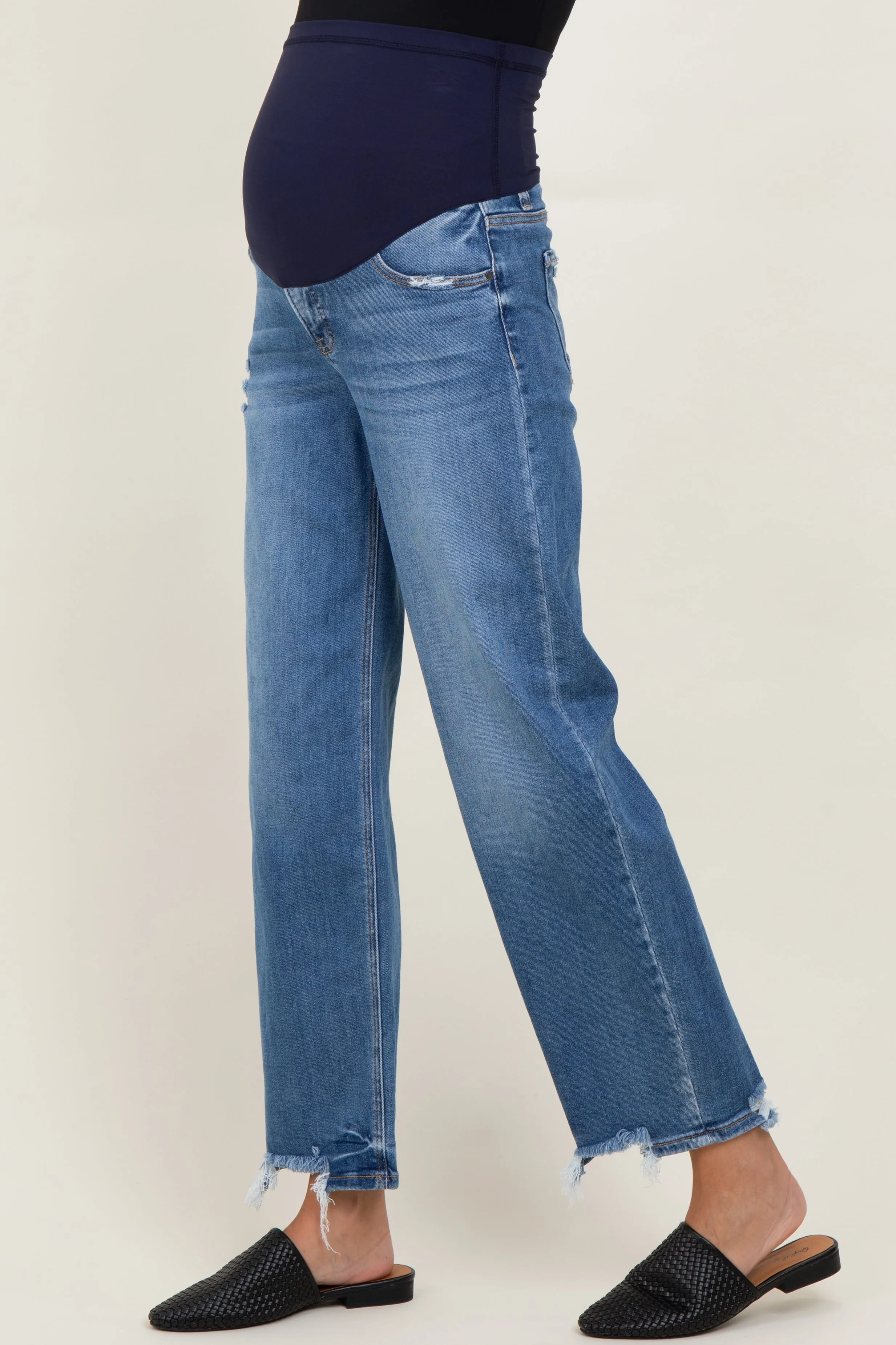 Dark Mid Rise Baggy Maternity Jeans sold by Pinkblush product image thumbnail 3