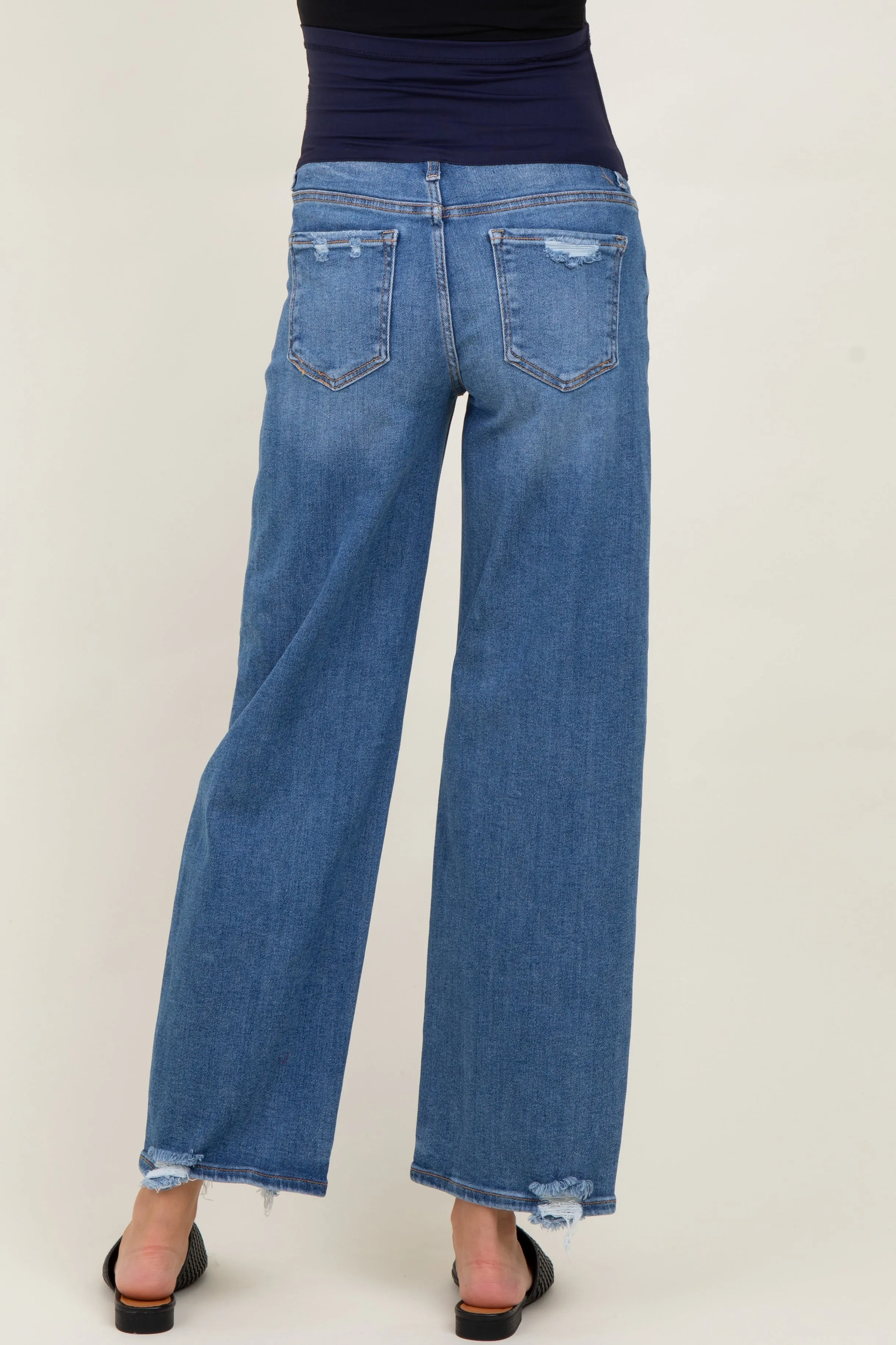 Dark Mid Rise Baggy Maternity Jeans sold by Pinkblush product image thumbnail 4