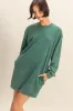 Forest Green Mineral Wash Oversized Sweatshirt Mini Dress sold by Pinkblush