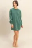 Forest Green Mineral Wash Oversized Sweatshirt Mini Dress sold by Pinkblush