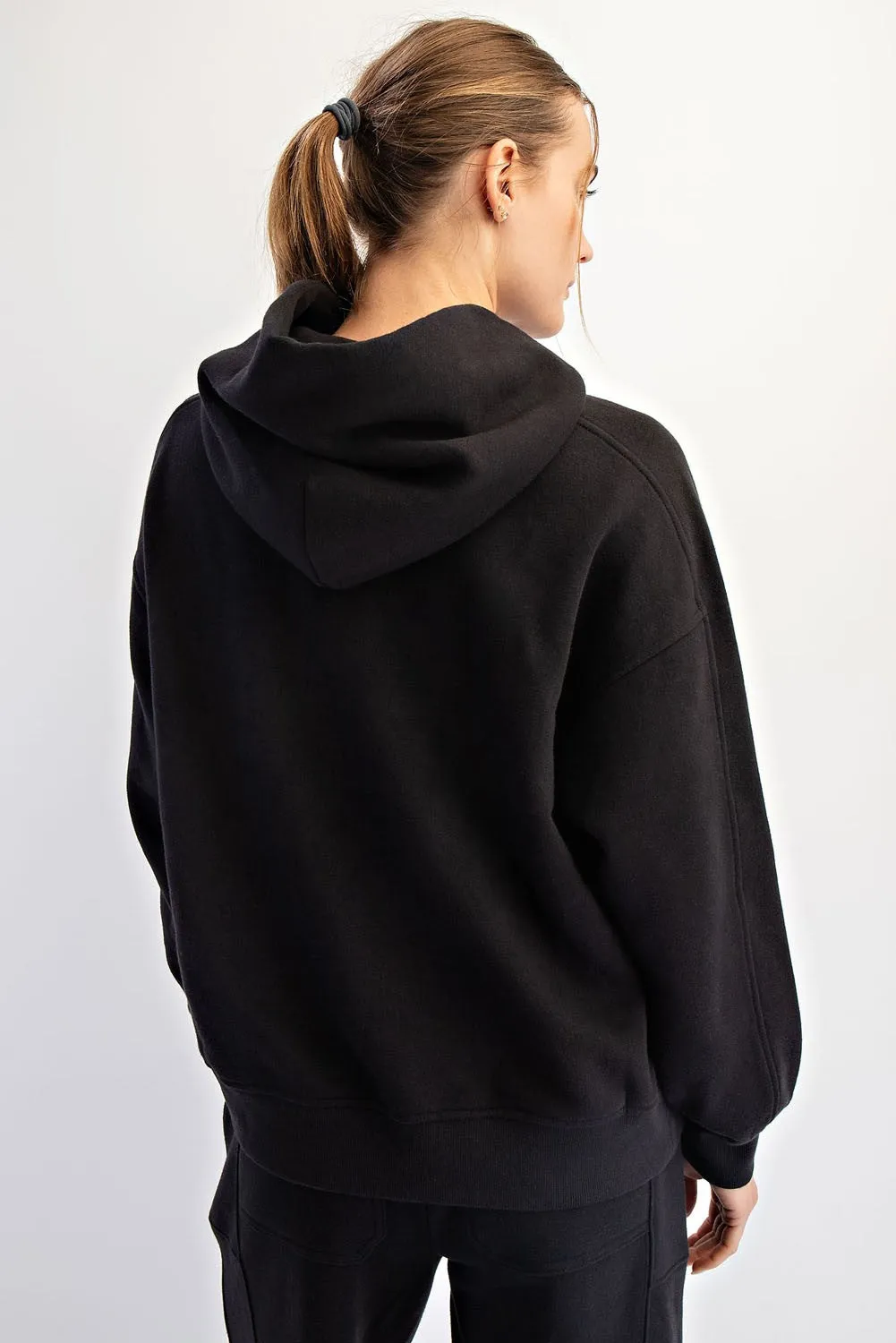 Black Fleece Oversized Hoodie sold by Pinkblush product image thumbnail 3