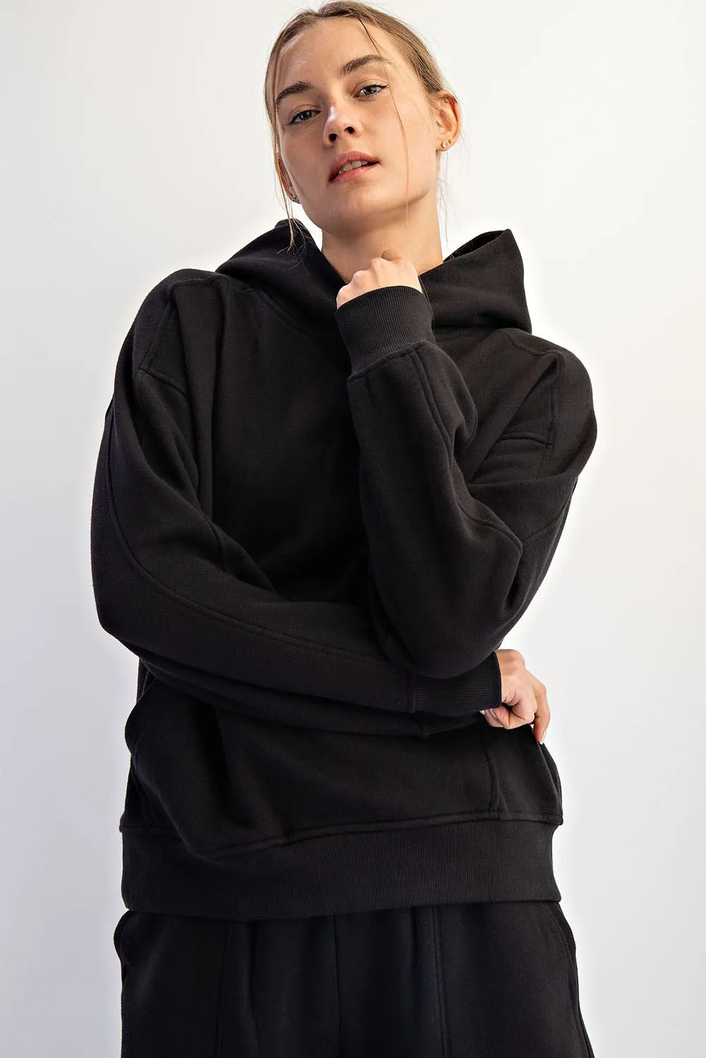 Black Fleece Oversized Hoodie sold by Pinkblush