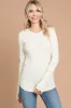 Cream Ribbed Maternity Long Sleeve Top sold by Pinkblush