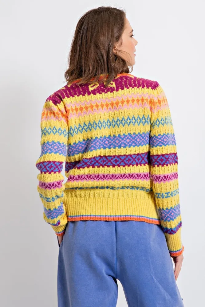 Bright Yellow Pattern Knit Sweater sold by Pinkblush product image thumbnail 3