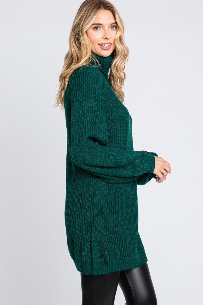 Forest Green Turtleneck Sweater Mini Dress sold by Pinkblush product image thumbnail 2