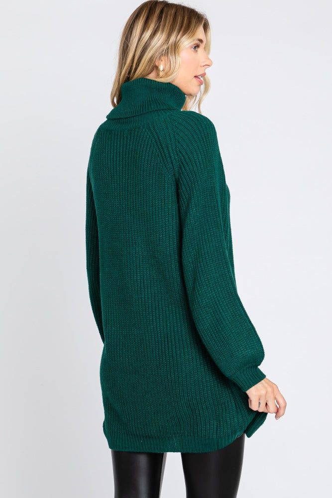 Forest Green Turtleneck Sweater Mini Dress sold by Pinkblush product image thumbnail 3