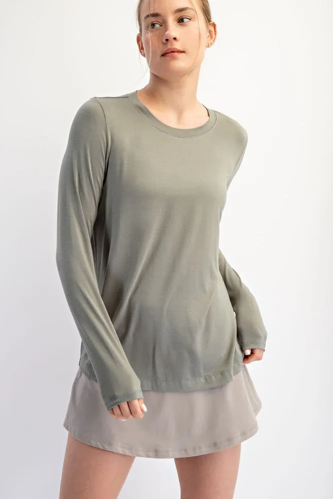 Light Olive Long Sleeve Top sold by Pinkblush