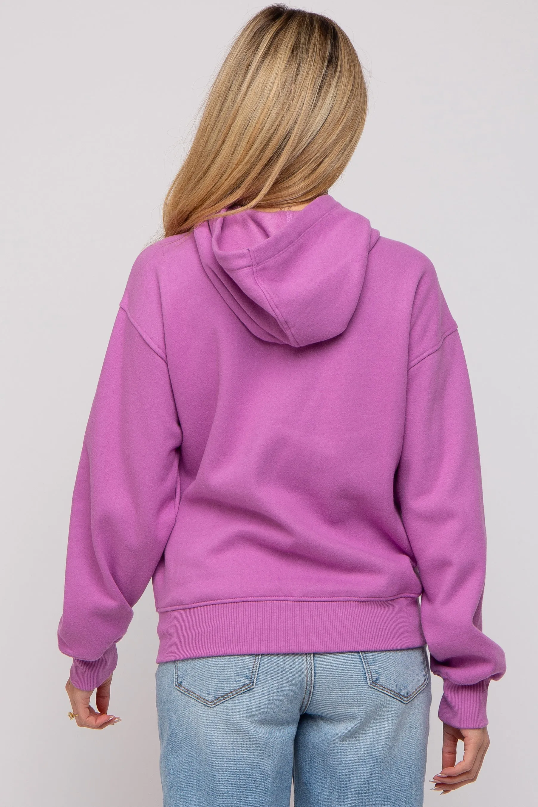 Lavender Front Pocket Hooded Fleece Maternity Sweatshirt sold by Pinkblush product image thumbnail 3