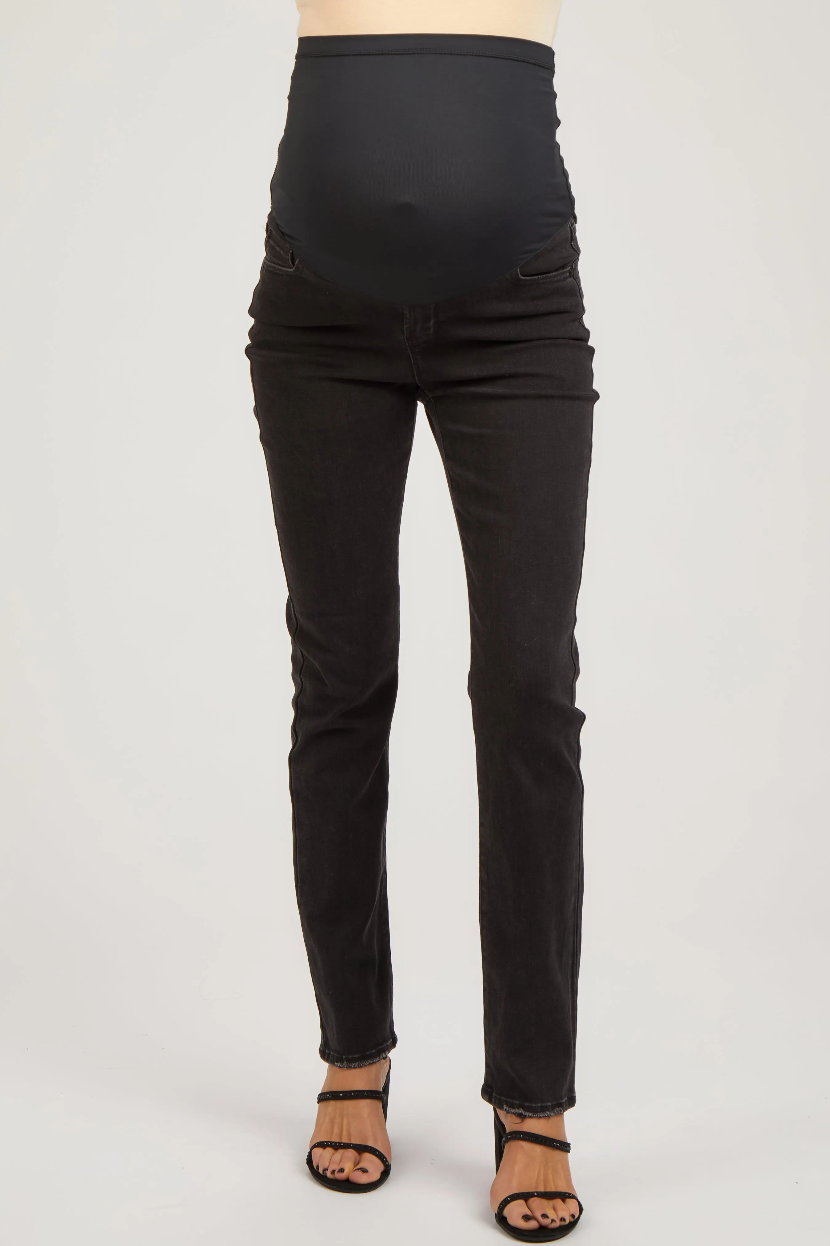Black Slightly Distressed Skinny Jeans sold by Pinkblush product image thumbnail 4