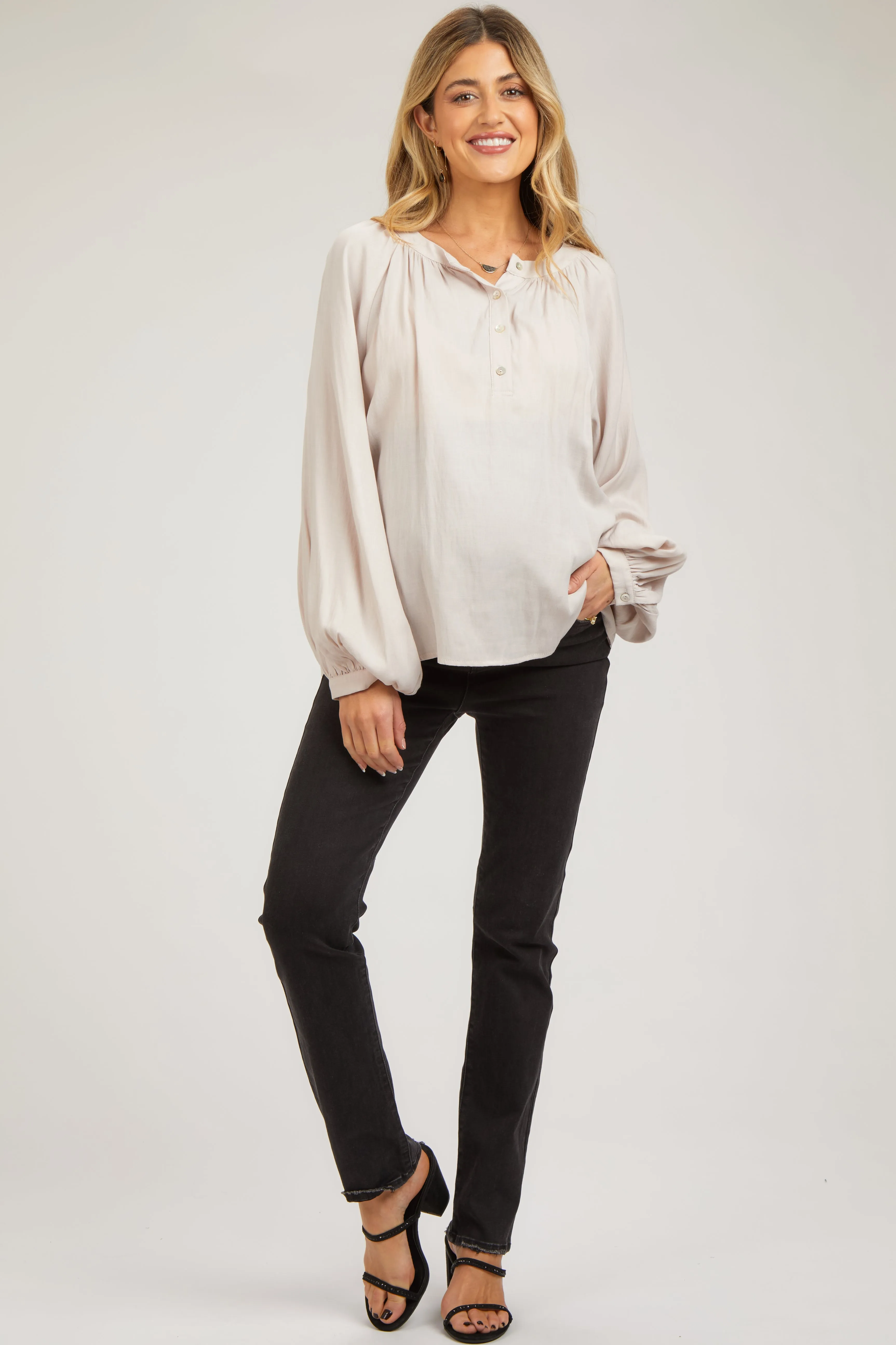 Black Slightly Distressed Skinny Jeans sold by Pinkblush