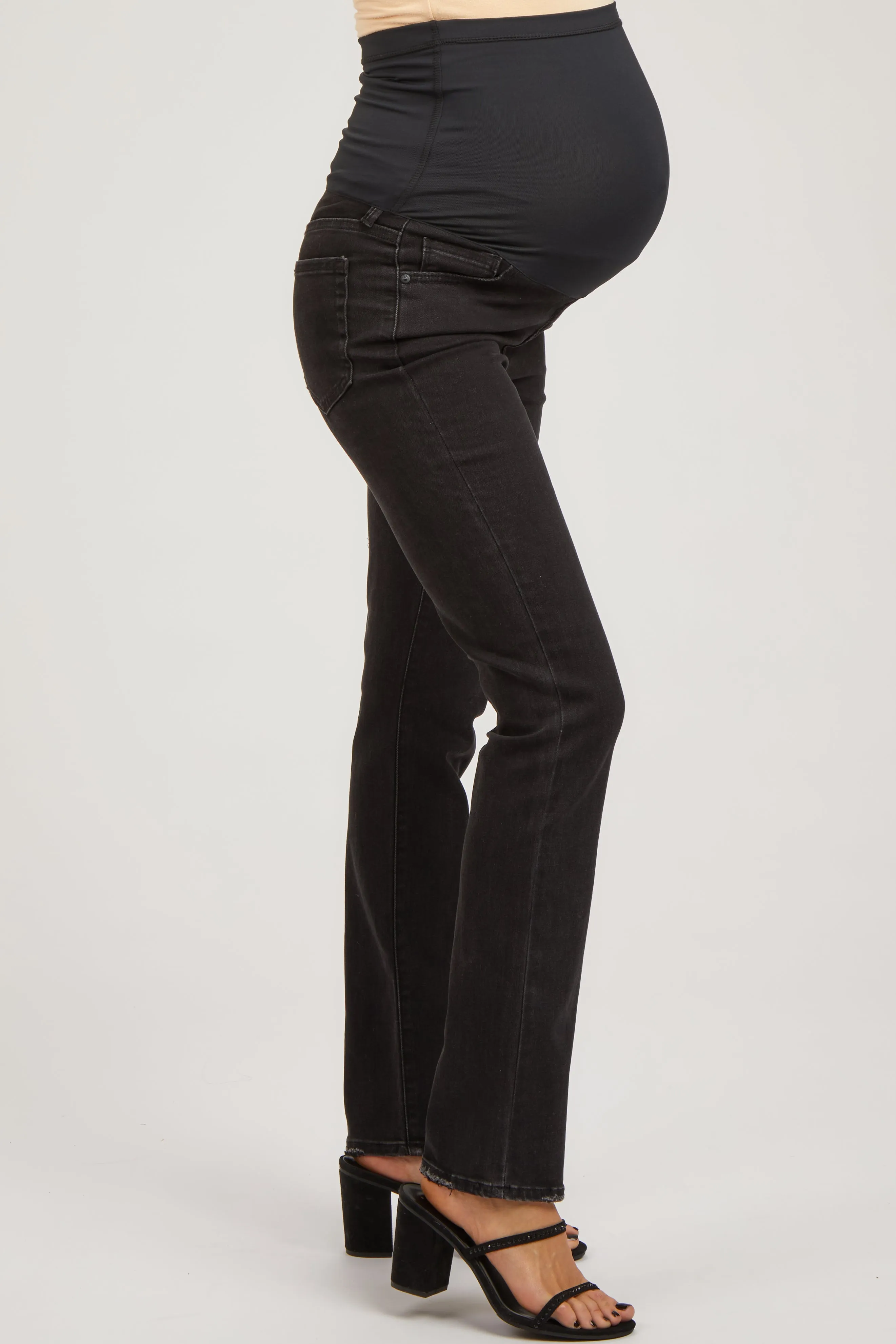 Black Slightly Distressed Skinny Jeans sold by Pinkblush product image thumbnail 5