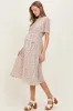 Ivory Floral Plisse Chiffon Maternity Midi Dress sold by Pinkblush
