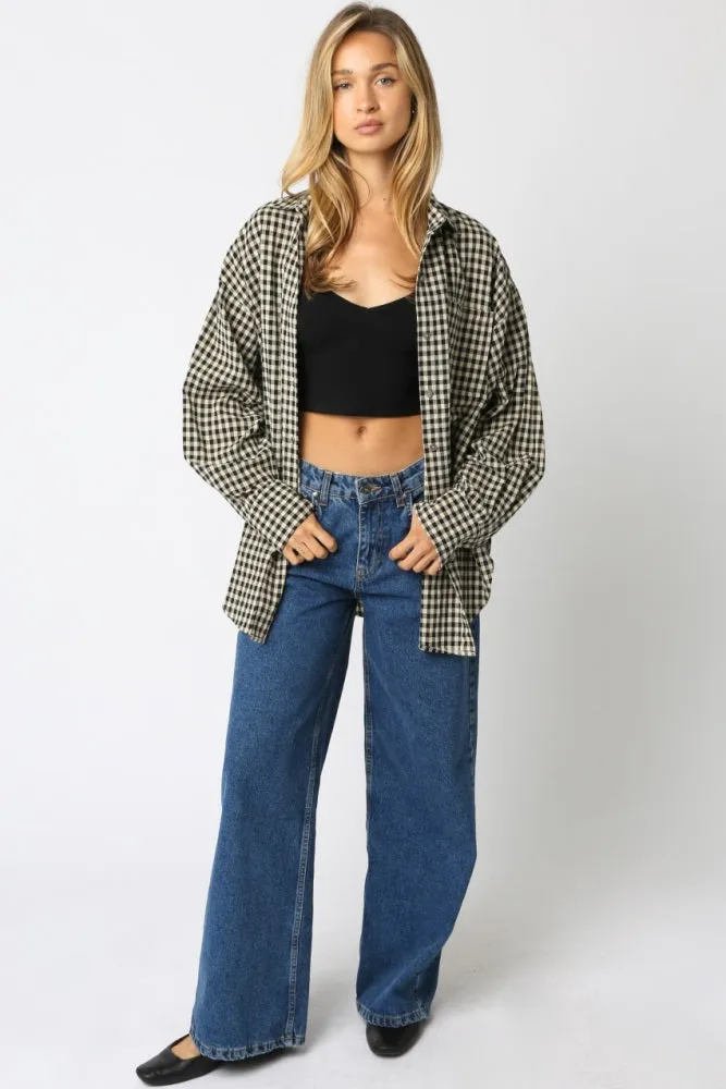 Black Gingham Button Down Shirt sold by Pinkblush product image thumbnail 4