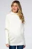 Cream Funnel Neck Dolman Sleeve Maternity Sweater sold by Pinkblush