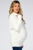 Cream Funnel Neck Dolman Sleeve Maternity Sweater sold by Pinkblush