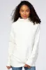 Cream Funnel Neck Dolman Sleeve Maternity Sweater sold by Pinkblush