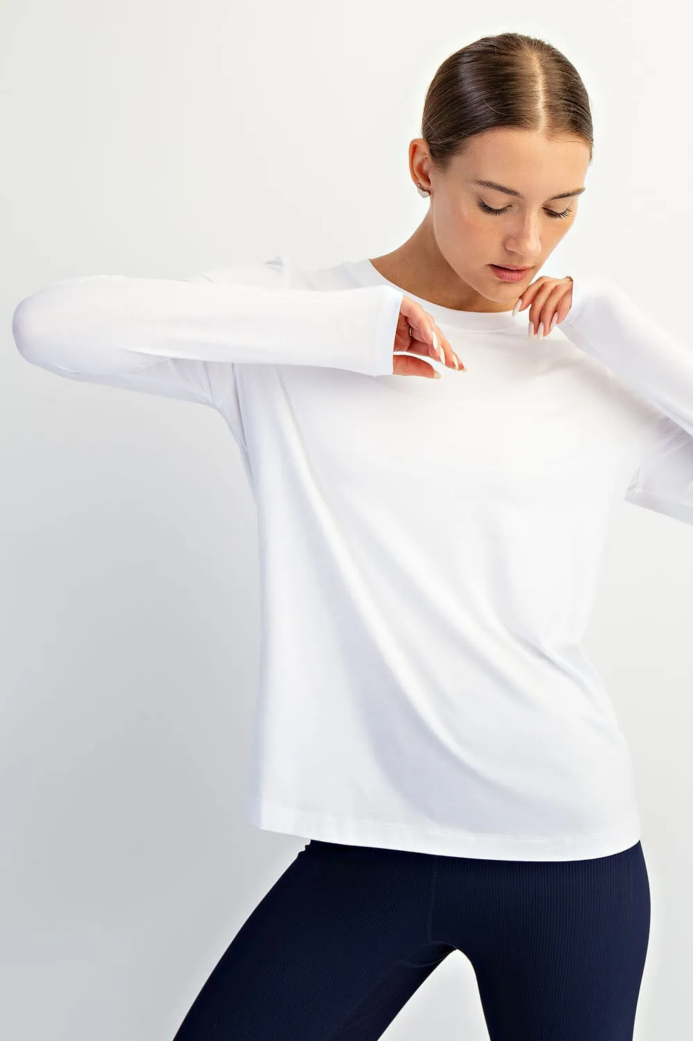 White Long Sleeve Top sold by Pinkblush