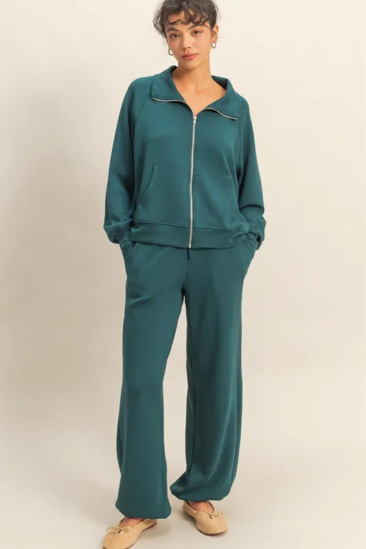 Green Scuba Drawstring Waist Relaxed Jogger Sweatpants sold by Pinkblush