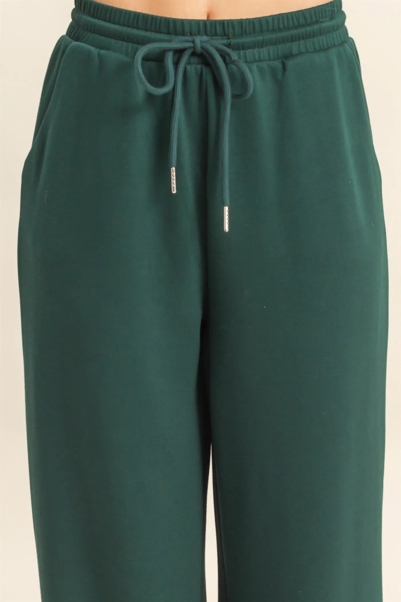 Forest Green Flowy Knit Drawstring Pants sold by Pinkblush product image thumbnail 5