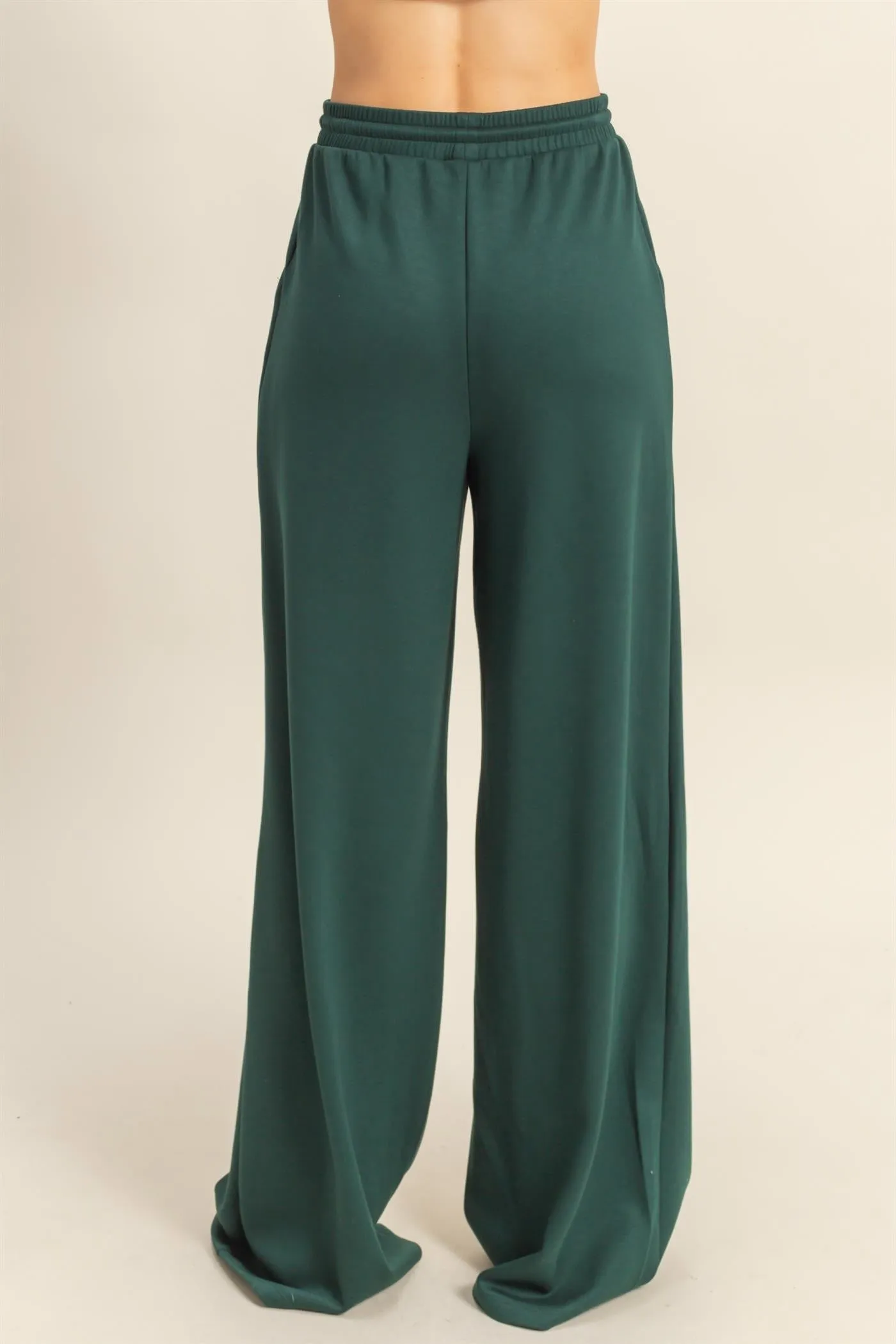 Forest Green Flowy Knit Drawstring Pants sold by Pinkblush product image thumbnail 4