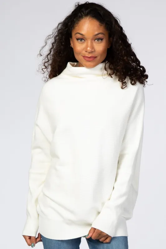 Cream Funnel Neck Dolman Sleeve sold by Pinkblush