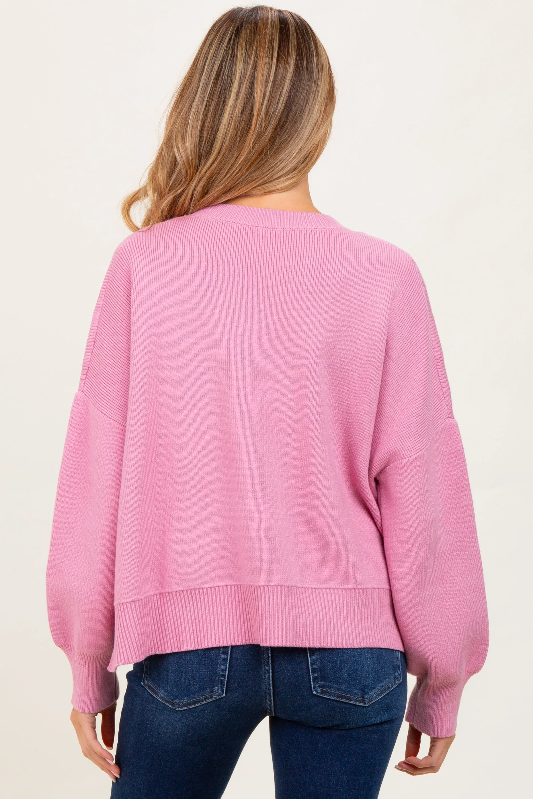 Lavender Drop Shoulder Relaxed Fit Maternity Sweater sold by Pinkblush product image thumbnail 3