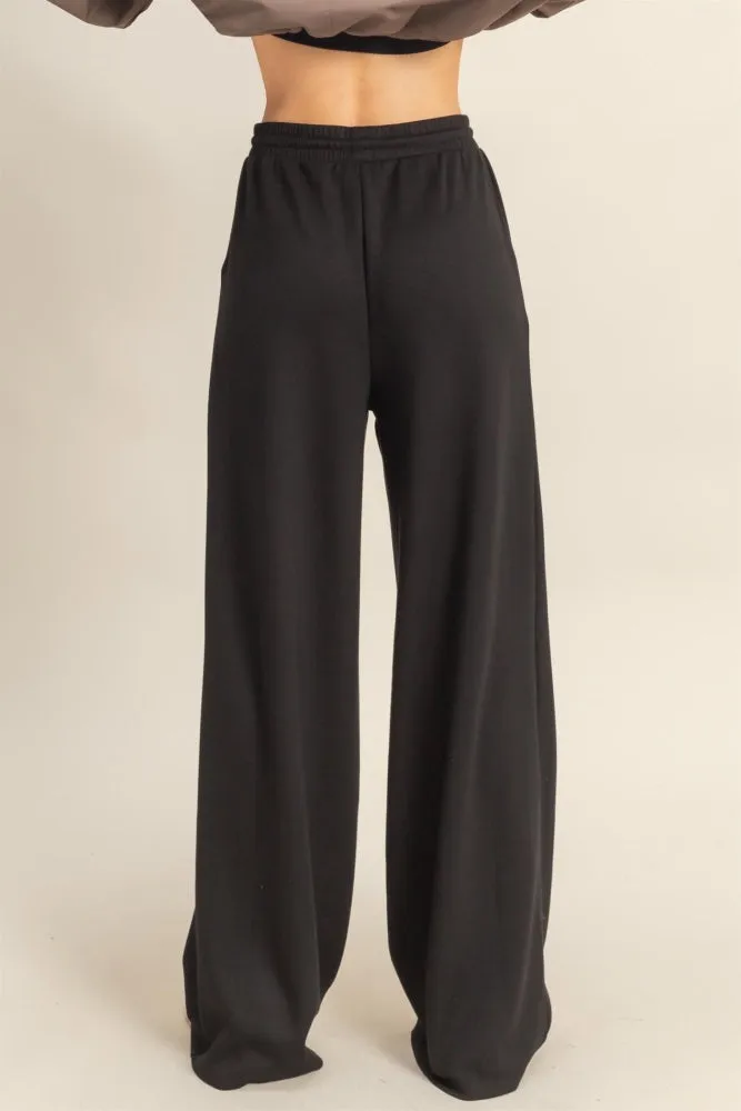 Black Flowy Knit Drawstring Pants sold by Pinkblush product image thumbnail 5
