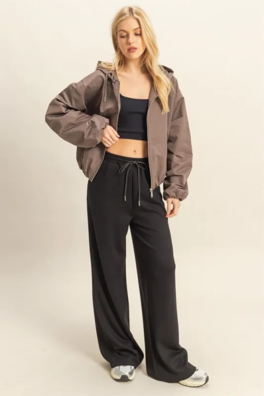 Black Flowy Knit Drawstring Pants sold by Pinkblush