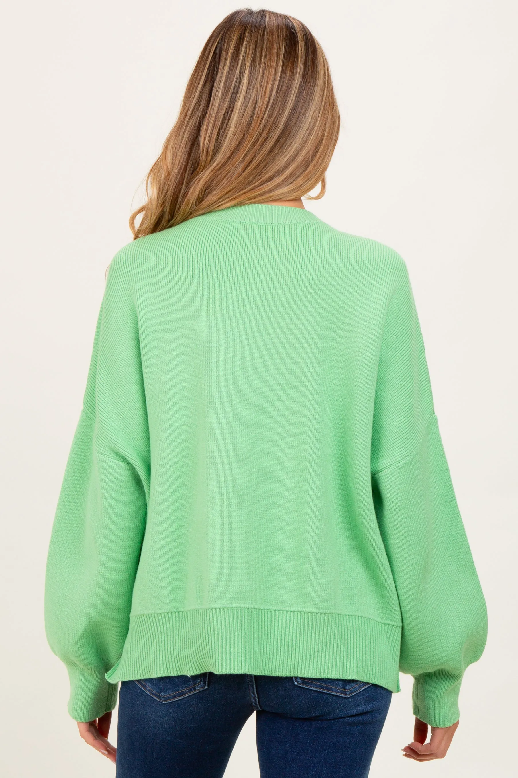 Lime Drop Shoulder Relaxed Fit Maternity Sweater sold by Pinkblush product image thumbnail 4