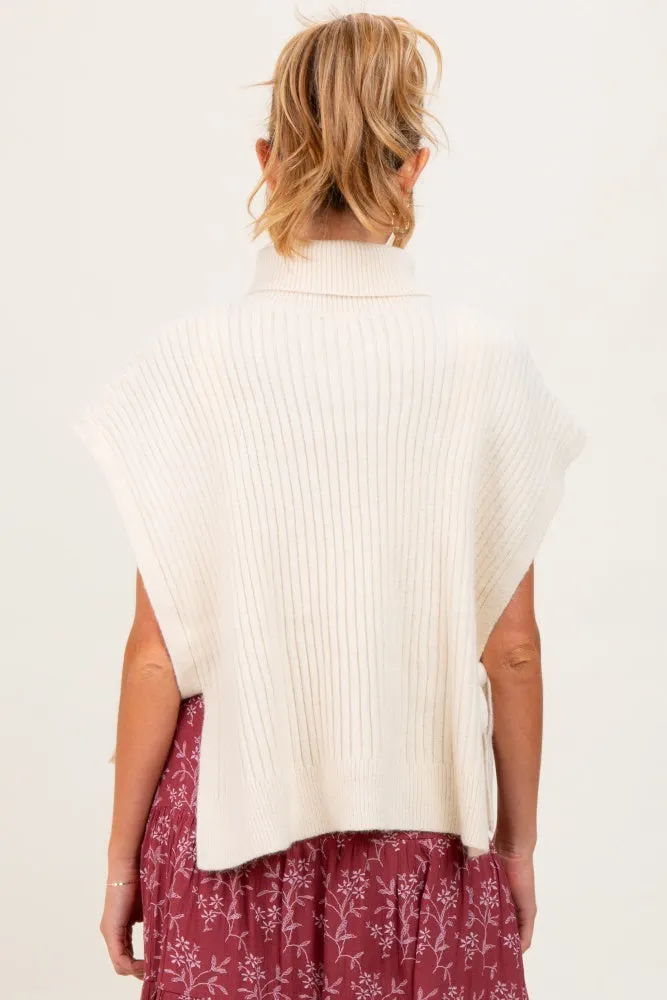 Cream Turtleneck Maternity Sweater Vest sold by Pinkblush product image thumbnail 3