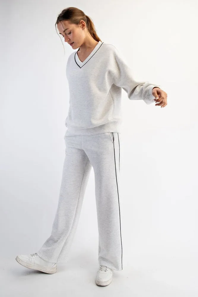 Heather Grey V-Neck Sweatshirt sold by Pinkblush product image thumbnail 5