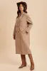 Beige Felted Double Breasted Lapel Duster Coat sold by Pinkblush