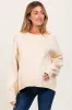 Cream Drop Shoulder Relaxed Fit Maternity Sweater sold by Pinkblush