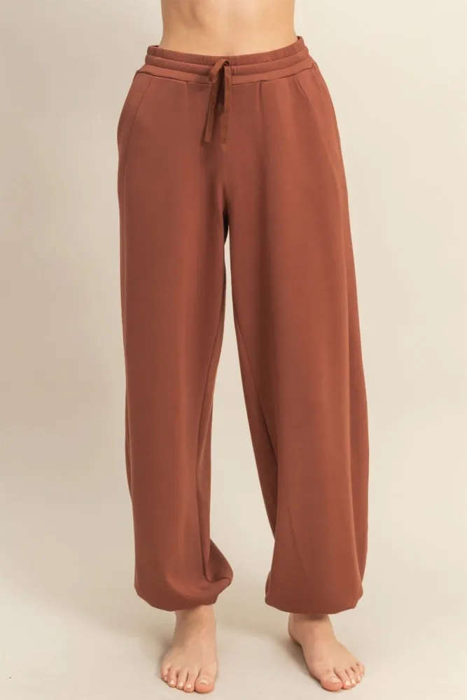 Camel Scuba Drawstring Waist Relaxed Jogger Sweatpants sold by Pinkblush product image thumbnail 2