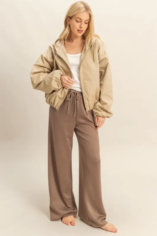 Mocha Flowy Knit Drawstring Pants sold by Pinkblush