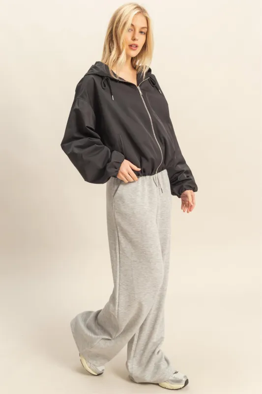 Heather Grey Flowy Knit Drawstring Pants sold by Pinkblush