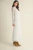 White Lace Mock Neck Long Sleeve Maternity Maxi Dress sold by Pinkblush