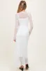 White Lace Mock Neck Long Sleeve Maternity Maxi Dress sold by Pinkblush