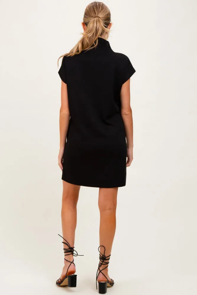 Black Mock Neck Maternity Mini Dress sold by Pinkblush product image thumbnail 4