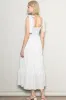 Ivory Floral Lace Trim Shoulder Tie Maxi Dress sold by Pinkblush