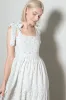 Ivory Floral Lace Trim Shoulder Tie Maxi Dress sold by Pinkblush