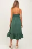 Forest Green Ruffle Hem Sleeveless Maternity Midi Dress sold by Pinkblush