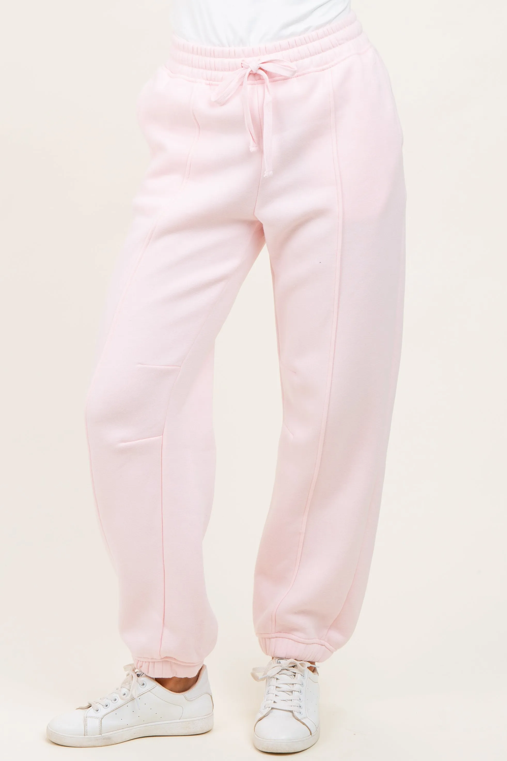 Light Pink Drawstring Relaxed Fit Sweatpants sold by Pinkblush product image thumbnail 3
