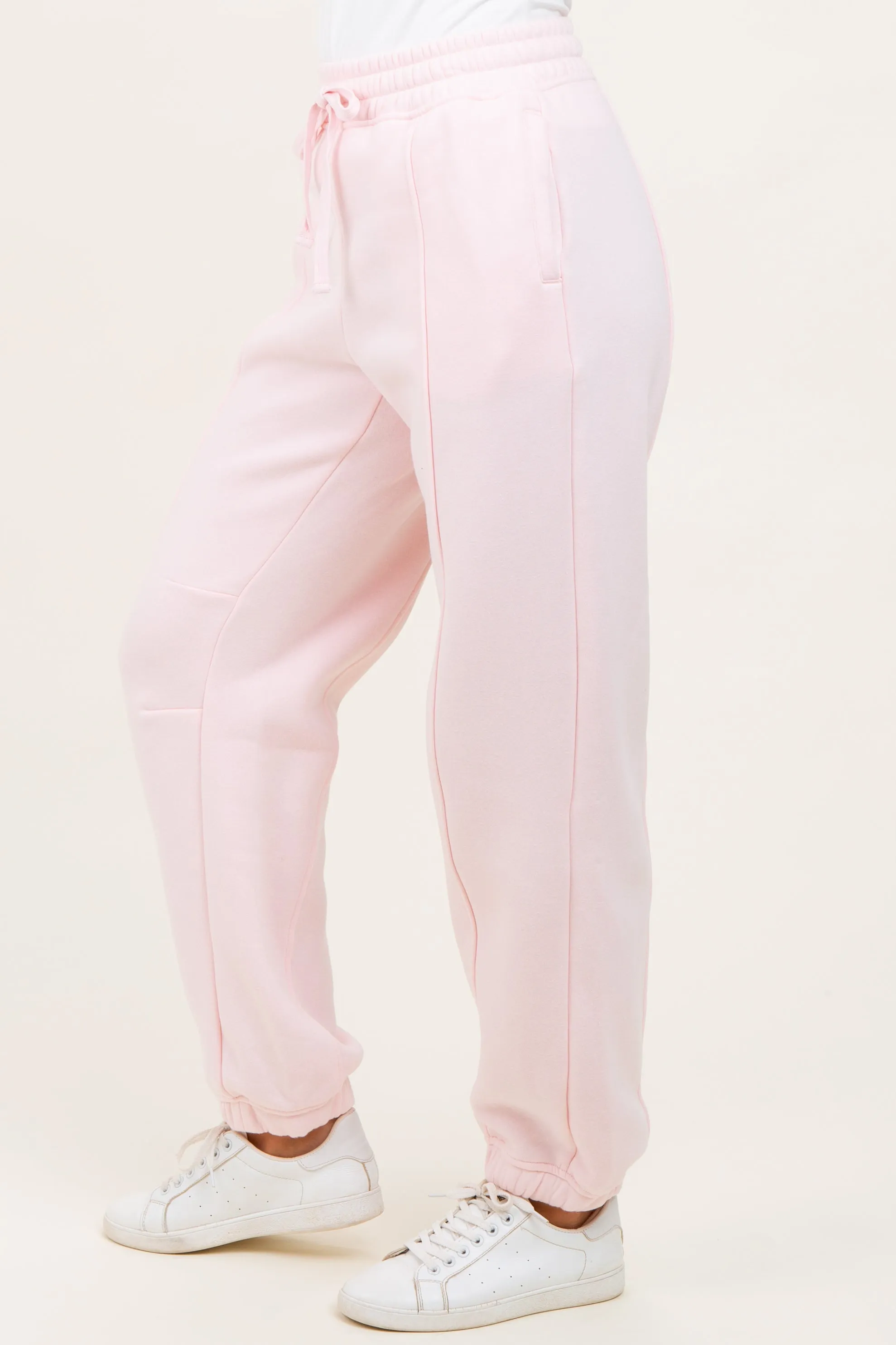 Light Pink Drawstring Relaxed Fit Sweatpants sold by Pinkblush product image thumbnail 4