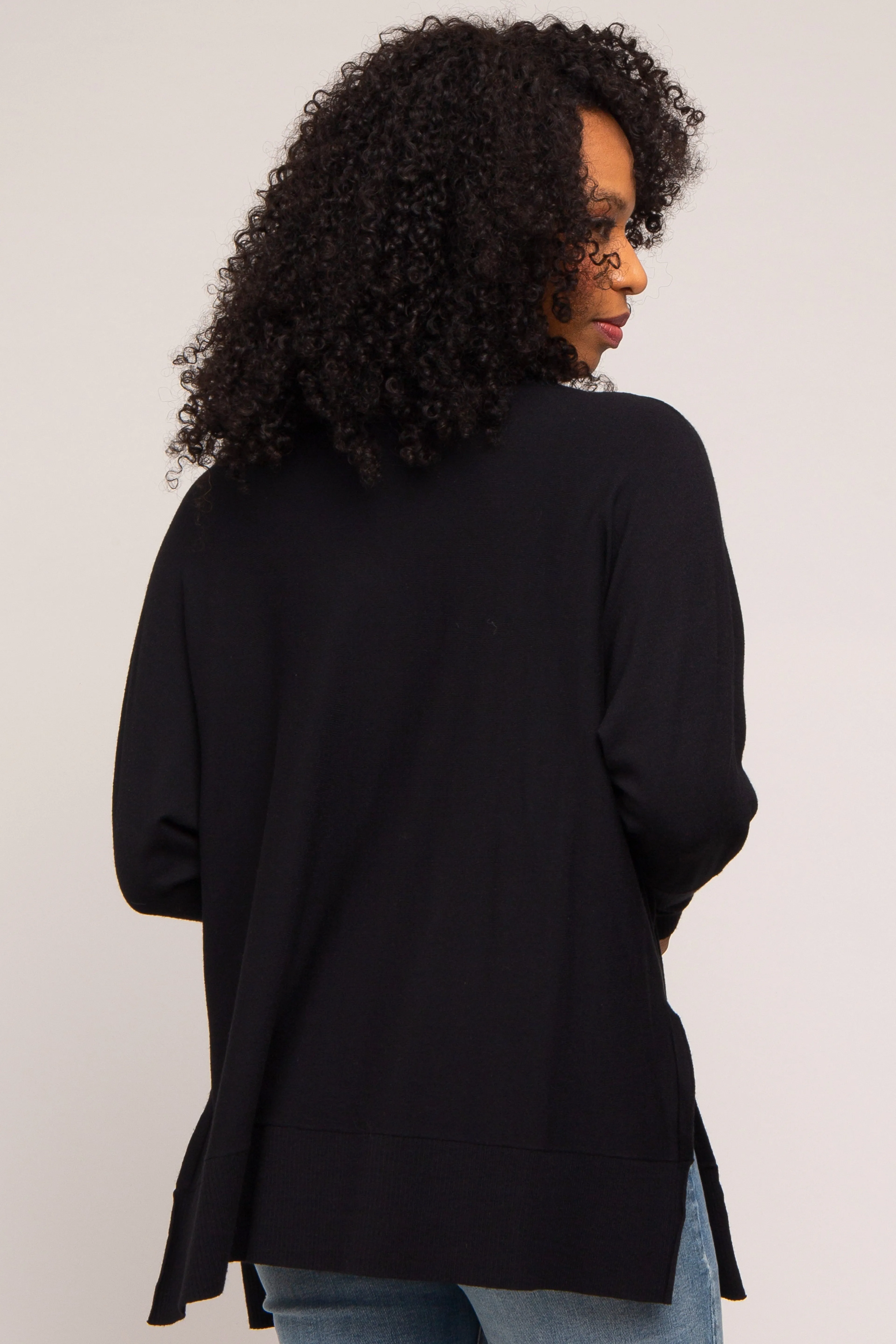 Black Knit Long Dolman Sleeve Top sold by Pinkblush product image thumbnail 4