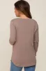 Mocha Long Sleeve Maternity Top sold by Pinkblush