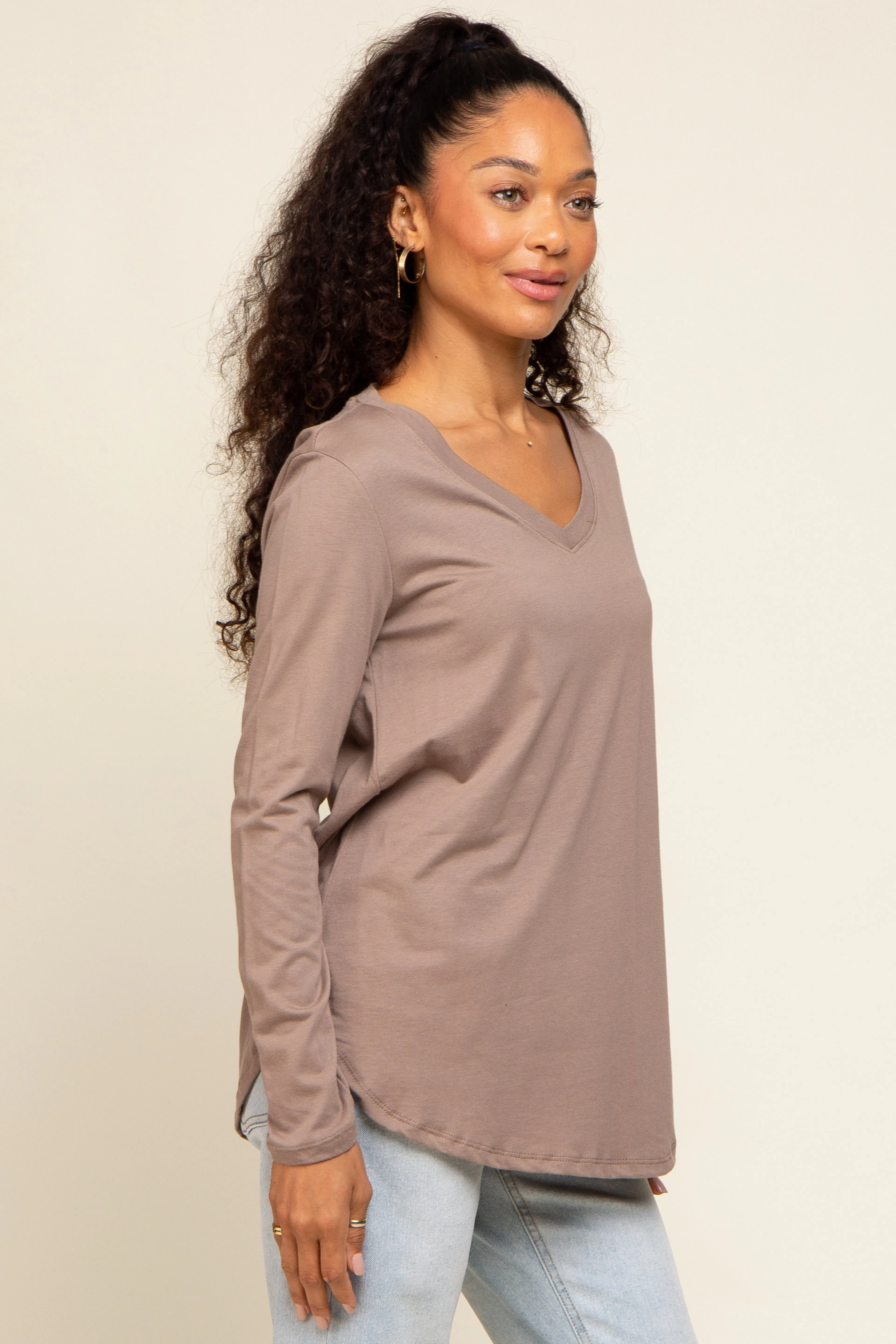 Mocha Long Sleeve Top sold by Pinkblush product image thumbnail 2